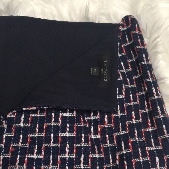Navy Blue Talbots Tweed Skirt - Picture 5 of 8